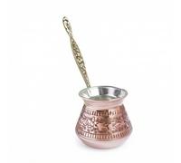 MagiDeal Caffettiera Turca Rame Bollitore Caffè Pentola Caffè Caraffa Caffè per Fornelli con Dettagli Incisi E Distribuzione Uniforme Del Calore Adatta a, Relief Copper 400ML