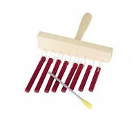 MagiDeal Campanello Musicale per Bambini Mano Strumento Ritmico Carillon per Apprendimento Musicale con Martelletto Tocco Levigato E Note Distinte per Pratica, Rosso