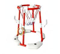 MagiDeal Canestro da Piscina per Bambini Galleggiante Gonfiabile Gioco Pallacanestro Acquatico Set da Bagno; Stimola Movimento, Red, Model 010