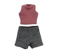 MagiDeal Canotta in Scala 1/ Pantaloncini, Mini Top Estivi, Abiti Eleganti, Outfit Corto di Base per Action Figure Femminili da 12 Pollici, Grigio