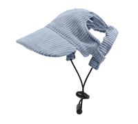 MagiDeal Cappello da Sole per Cani in Velluto con Fori per Le Orecchie, Traspirante, per Gatti, Cappellino da Sole per Cuccioli per Feste, Blu, XL