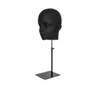 MagiDeal Cappello Testa Display Donne Manichino Testa Cuffia Organizzatore Moda Cappelli Rack di Stoccaggio con Base per Styling Asciugatura Parrucchiere, Nero Opaco