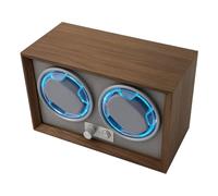 MagiDeal Caricatore Automatico Orologi Avvolgitore Doppio Scatola Custodia con Anelli Luminosi Comandi Frontali Motore Silenzioso Corpo in MDF E Plastica, style to 1