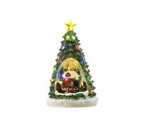MagiDeal Carillon Natalizio Statuetta Casa Musicale Decorazione Ornamento con Luci a Led E 8 Melodie Adatto per Arredamento Festivo E, Verde