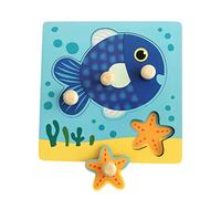 MagiDeal Cartoon Puzzles Abilità motorie Fini Forma Gioco di Corrispondenza Manopola Puzzle Peg Puzzle Board per i più Piccoli 3 4 Anni, Pescare