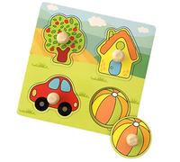 MagiDeal Cartoon Puzzles Abilità motorie Fini Forma Gioco di Corrispondenza Manopola Puzzle Peg Puzzle Board per i più Piccoli 3 4 Anni, CASA
