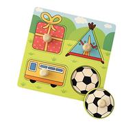 MagiDeal Cartoon Puzzles Abilità motorie Fini Forma Gioco di Corrispondenza Manopola Puzzle Peg Puzzle Board per i più Piccoli 3 4 Anni, Regalo