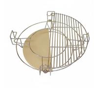 MagiDeal Ceramic Pizza Stone Pietra per Pizza da Griglia Piastra Cordierite Telaio Acciaio Presa Facile con Maniglie Cottura su Pietra Adatta per Giardino Campeggio Grigliate, 26 Pollici