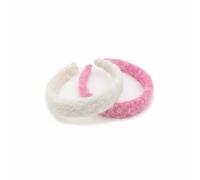 MagiDeal Cerchietto in Pile Fascia per Capelli Donna Accessorio per Capelli Morbidezza Resistente Stile Raffinato Design Versatile Adatto a Viaggi Passeggiate, Ros Bianco Sporco-B, Altro-B