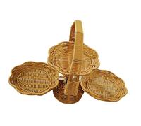 MagiDeal Cesto di Frutta Intrecciato, portaverdure, Vassoio da Portata in Finto Rattan, espositore per Pane Vegetariano, Patate e Snack