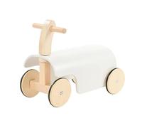 MagiDeal Children Learning Bicicletta Senza Pedali Deambulatore Spingi Spingi Giocattolo Cavalcabile in Legno E Gomma Base Larga Basso per Stabilità Scorrimento Adatto Passi Casa Giardino, Bianco