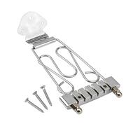 MagiDeal Chitarra elettrica, cordiera, parti per chitarra jazz archtop con viti di montaggio, hardware in lega di zinco, ponte a 6 corde, Argento