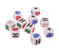 MagiDeal Confezione da 10 Pezzi A Sei Facce Poker Dice Dadi per Casinò Poker Card Festa Gioco Accessori, 12mm