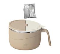 MagiDeal Contenitore per Zuppa Ramen con Coperchio, Rotondo, Versatile, Facile Da Impugnare, Portatile, Ciotola per Porridge, Insalata, Riso, Cereali, Colore Del Tè Al Latte