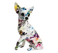 MagiDeal Creativo colorato Moderno Graffiti Art Chihuahua Statua Ornamento Resina Artigianato Opera d'Arte Cane Arte Figurine Scultura per la Decorazione, Punto colorato