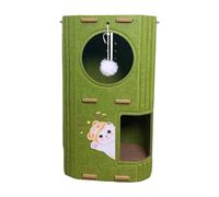 MagiDeal Cuccia per Gatti, rifugio Accogliente, rifugio Portatile, Cuccia per Animali Domestici con Palla appesa e Giocattolo per Gatti Multipli Che dormono, Verde, 2 Livelli