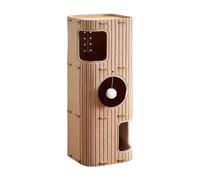 MagiDeal Cuccia per Gatti, rifugio Accogliente, rifugio Portatile, Cuccia per Animali Domestici con Palla appesa e Giocattolo per Gatti Multipli Che dormono, Marrone Chiaro, 3 Livelli