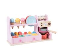 MagiDeal Cucina Gioco Bambini Cucina Giocattolo Banco Negozio Caffetteria con Accessori Completi in Legno con Manopole E Leve per , Caffetteria E Gelateria Coreana Modello Ragazza Rosa