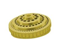 MagiDeal Custodia porta punte da trapano con 100 fori, supporto per punte per levigatura unghie, scatola di immagazzinaggio vuota, ordinata e girevole, Giallo
