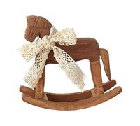MagiDeal Decorazione a forma di cavallo a dondolo in legno, intagliato in stile vintage, in miniatura, per sedia a dondolo per casa, giardino, ufficio,