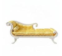 MagiDeal Divano in Miniatura Casa Bambole Sofà Poltrona Accessorio Arredamento Stile Antico Fatto a Mano con Struttura in Legno Tessuto Adatto per Collezionisti Decorazione Casa, Giallo