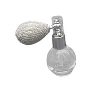 MagiDeal Flacone spray per polvere da 12 ml, vuoto, multifunzionale, design vintage, trasparente, diffusore di oli essenziali portatile, in silicone e vetro, Grigio