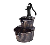 MagiDeal Fontana da Giardino Rustica da Collezione, Paesaggio, Arte e Artigianato, Pompa a Botte a 2 Livelli, per Balcone, Giardino, Patio, Ingresso