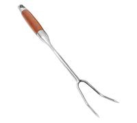 MagiDeal Forchetta da Carne in Acciaio Inossidabile 304 con Comoda Impugnatura Multiuso a Due Punte Professionale per servire, Grigliare, Cucinare e intagliare, Manico in Legno 40cm