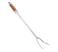 MagiDeal Forchetta da Carne in Acciaio Inossidabile 304 con Comoda Impugnatura Multiuso a Due Punte Professionale per servire, Grigliare, Cucinare e intagliare, Manico in Legno 50cm