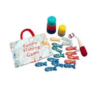 MagiDeal Giocattolo da pesca in stoffa, gioco di pesca, set interattivo per la prima infanzia, tappetino per attività di sviluppo sensoriale per bambini da 1 a, Beige