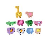 MagiDeal Gioco di Costruzioni con Blocchi Impilabili a Forma di Animali per Bambini da 0 a 4 Anni, per Lo Sviluppo della Coordinazione Oculistica E del Riconos