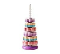 MagiDeal Gioco Impilabile per Bambini, Ruota Girevole Arcobaleno, Impilatore di Anelli Arcobaleno, Metodo per Lo Sviluppo del Pensiero, del Riconosc, Viola
