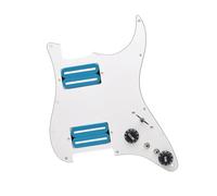 MagiDeal Humbucker pickguard chitarra elettrica pickguard, pezzo di ricambio per chitarra robusta HH gratta graffiatura per chitarra elettrica accessori, Bianco Blu