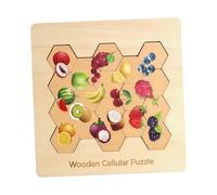 MagiDeal in Legno per Bambini Piccoli, Gioco per sviluppare Le capacità motorie Fini, Abbinamento di Forme, Giocattolo da Viaggio per, Frutta