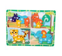 MagiDeal in Legno per Bambini Piccoli, Tavolo da Disegno, riconoscimento, Gioco bifacciale, Giocattolo educativo, apprendimento precoce per, Animali