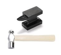 MagiDeal Incudine per Gioielli da Banco Mini Martello da Orefice Kit per Lavori Precisione Ferro Legno Forma Piatto Superiore