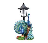 MagiDeal Lampada Solare da Giardino a Forma di Pavone, Lampada da Paesaggio con Statuetta di Animali, Unica nel Suo Genere. Scultura in Resina. Decorazione da