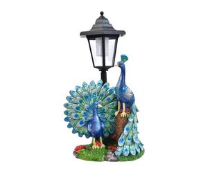 MagiDeal Lampada Solare da Giardino a Forma di Pavone, Lampada da Paesaggio con Statuetta di Animali, Unica nel Suo Genere. Scultura in Resina. Decorazione da