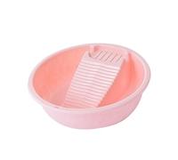 MagiDeal Lavandino per bucato, comodo lavatoio con asse da bucato integrata per legare i vestiti degli animali domestici, vestiti, bagno, dormitorio, Rotondo Rosa