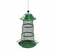MagiDeal Mangiatoia per Uccelli Distributore per Uccellini Semeiera da Giardino Dispenser di Mangime Corpo in Rivestimento Resistente Alle Intemperie E Tetto