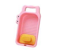 MagiDeal Mini Lavatoio a Forma di Coccodrillo, Lavatrice Manuale con Vasca per Casa, Scuola, Calzini E Giocattoli, Rosa