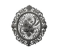 MagiDeal Miniature Scene Display Placca Ovale da Parete Elemento Ornamentale Rilievo Ricciolo Bordo Intrecciato Struttura Plastica Adatto per Decorazioni di, Nero, 19 16.5cm