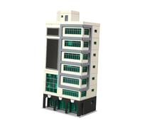 MagiDeal Modello di Edificio cittadino in Miniatura, Modello di Scena in N 1/150, Fai da Te, assemblaggio, Ornamento Realistico del Centro Città per la, Giallo Chiaro
