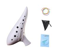 MagiDeal Ocarina con Tracolla, Bomboniere per Feste, Ottavino Leggero E Alla Moda con Libro di Canzoni per Amanti Della Musica, Principianti, Bambini, Esibizio, bianco