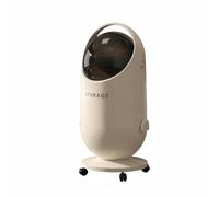 MagiDeal Pattumiera Coperta con Coperchio Doppio Bidone Rifiuti Capsule Mobile Cestino Capiente Ergonomico Adatta per Ufficio Cucina Soggiorno, Cream White, With Wheels