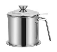 MagiDeal Pentola per olio in acciaio inossidabile 304 con filtro a maglia fine, facile da pulire, pratica da cucina, multifunzionale, capacità, Maniglia in Filo D'acciaio, Capacità 1.4l