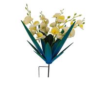MagiDeal Pianta Agave in Metallo con Palo, Giallo, Agave Blu-verde Con Fiore Di Farfalla Giallo