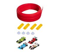 MagiDeal Pista da Corsa Flessibile, Piste Flessibili per Auto Lunghe e arrotolabili, Piste da Corsa Fai da Te Leggere da 16 Piedi, Auto pressofuse, per Bambini, Rosso