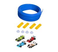 MagiDeal Pista da Corsa Flessibile, Piste Flessibili per Auto Lunghe e arrotolabili, Piste da Corsa Fai da Te Leggere da 16 Piedi, Auto pressofuse, per Bambini, Blu