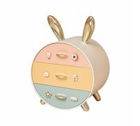 MagiDeal Porta Fermagli Capelli Bambini Organizer per Accessori Capelli con Tre Cassetti Scatola Personalizzabile Porta Gioielli Scrivania Decorazione Creativa, Oro Colorato, Adesivo 3D Deluxe